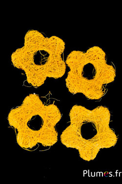 Fleur en sisal - Ø 5 cm - jaune